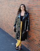 Leather season with leather skirt and leather hat