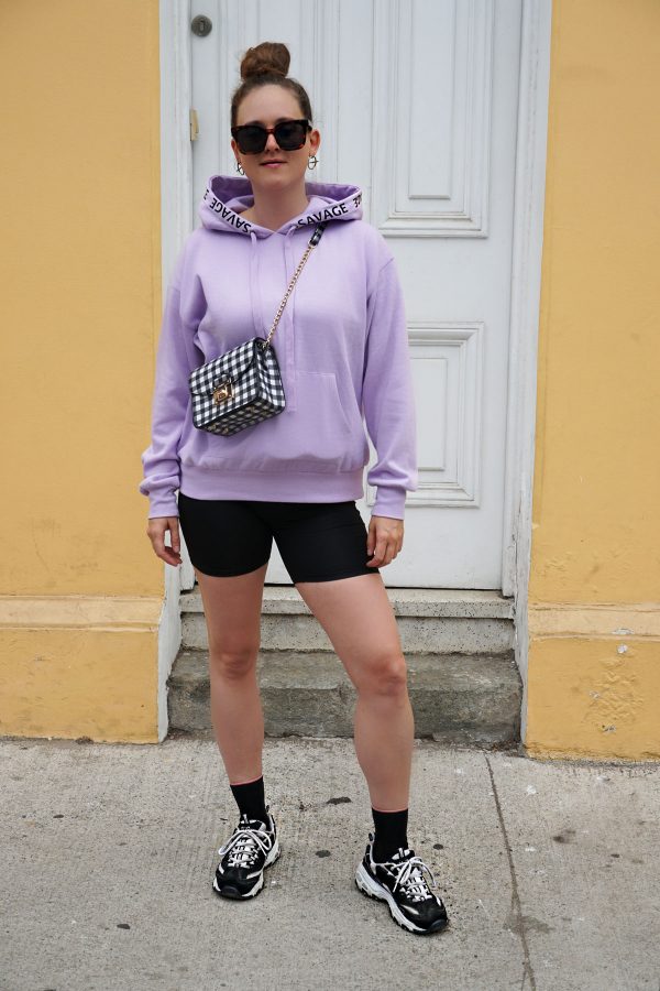 Spring color purple – hoodie and short leggings