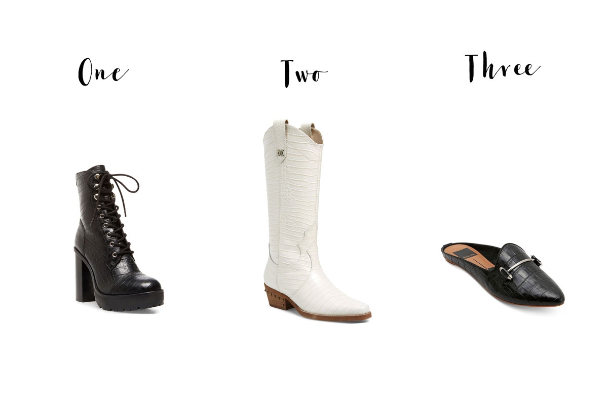 Andrea Steiner vom Mode Blog Strawberries 'n' Champagne aus der Schweiz zeigt eines der angesagtesten Trends für diesen Herbst: Krokodil Muster